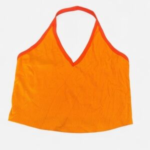 Orange halter neck crop top